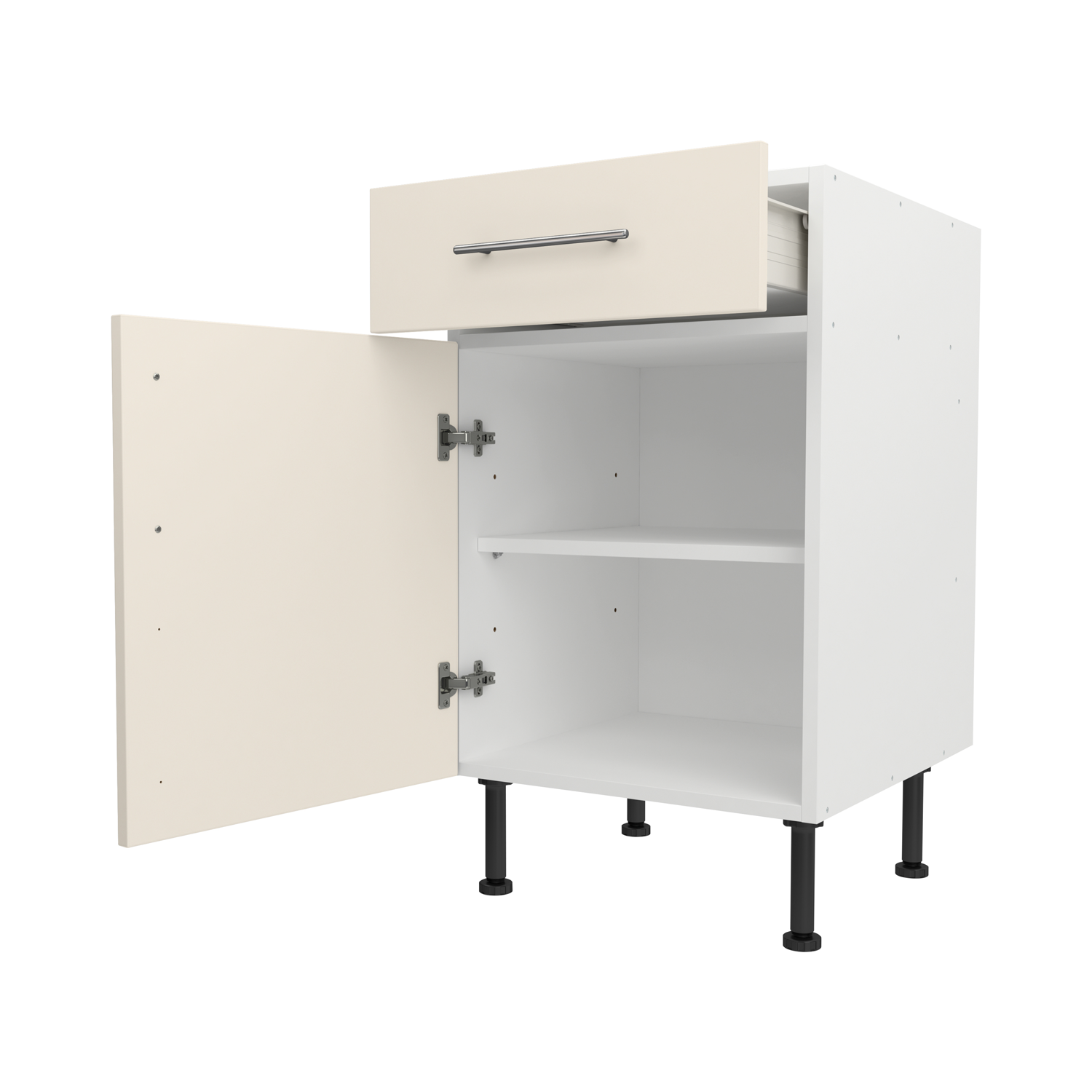 Base Drawerline 500 Assembled Kitchen Unit matt cream