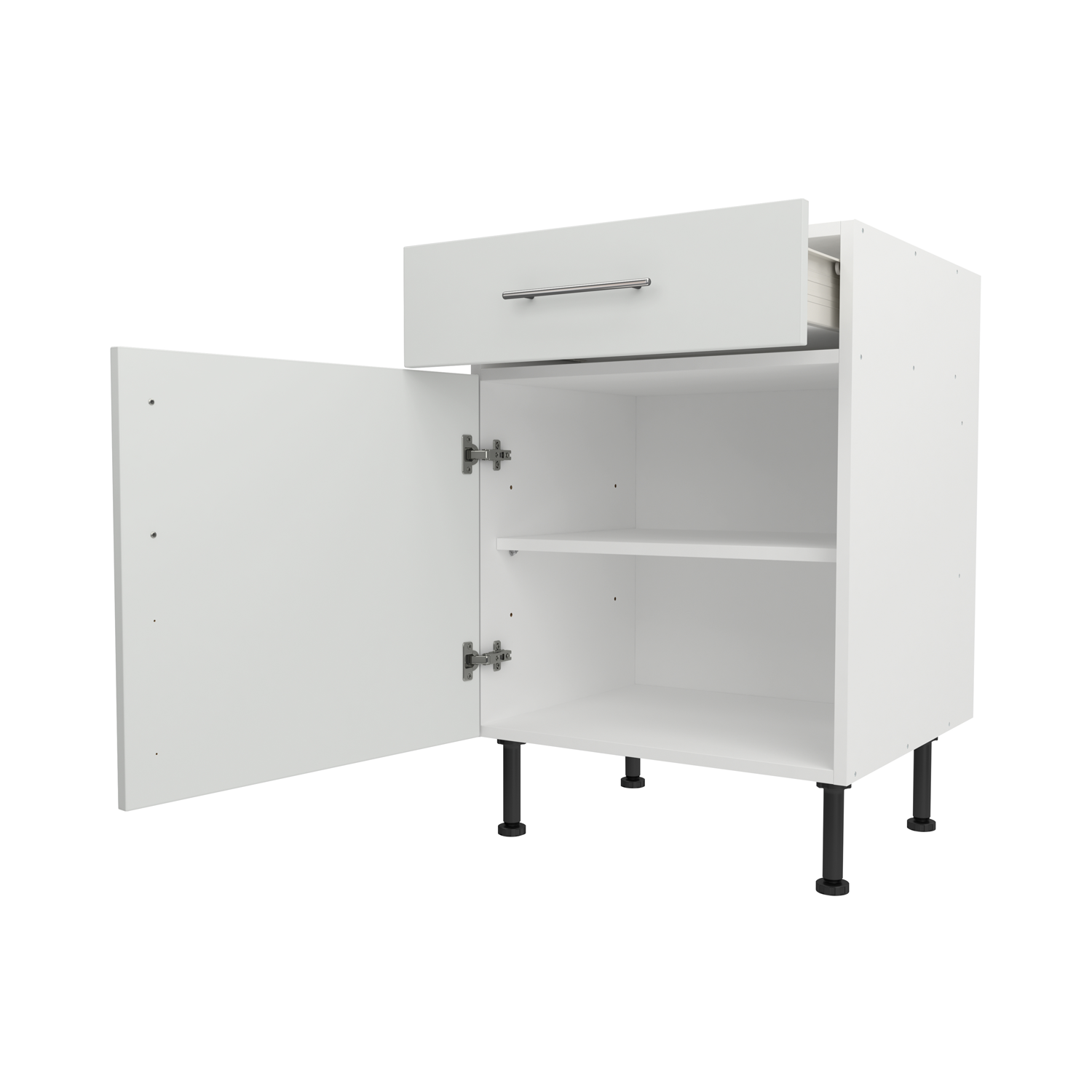 Base Drawerline 600 Assembled Kitchen Unit matt light grey
