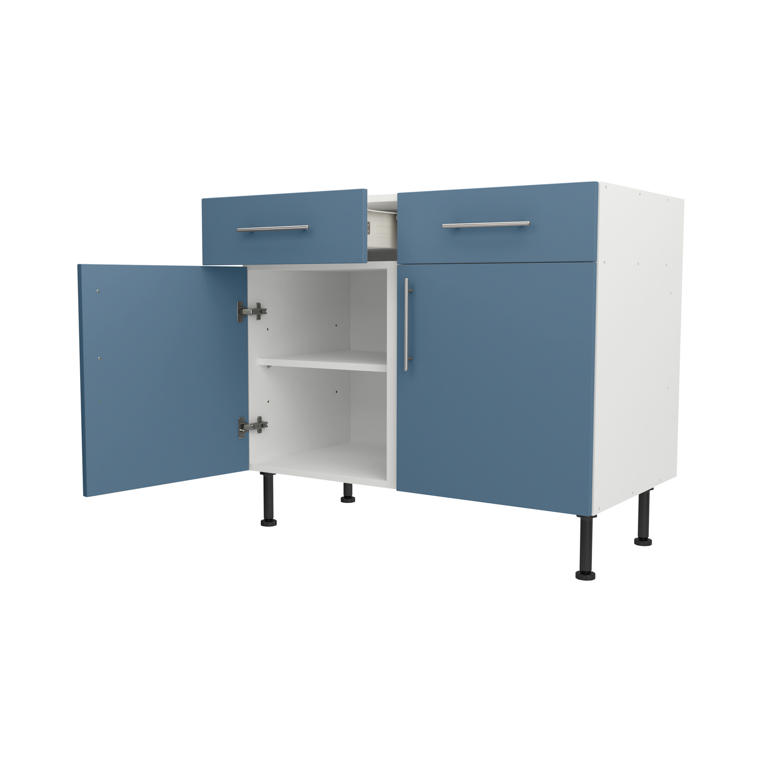 Base Drawerline 1000 Assembled Kitchen Unit Matt Misty Blue