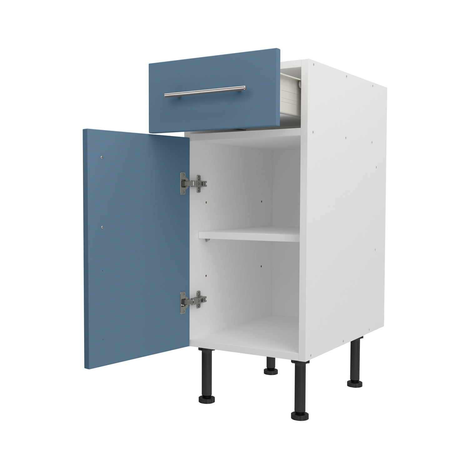 Base Drawerline 350 Assembled Kitchen Unit Matt Misty Blue