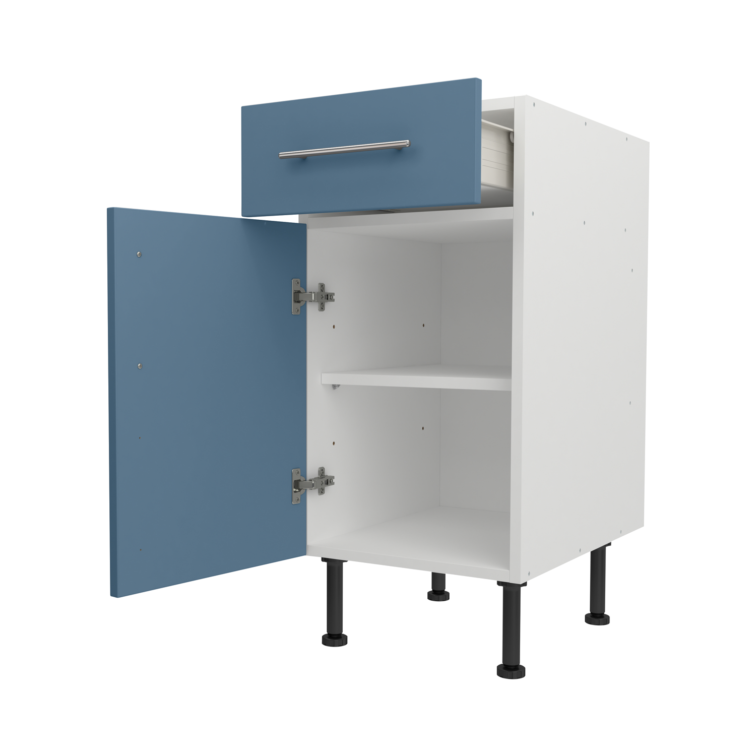 Base Drawerline 400 Assembled Kitchen Unit Matt Misty Blue