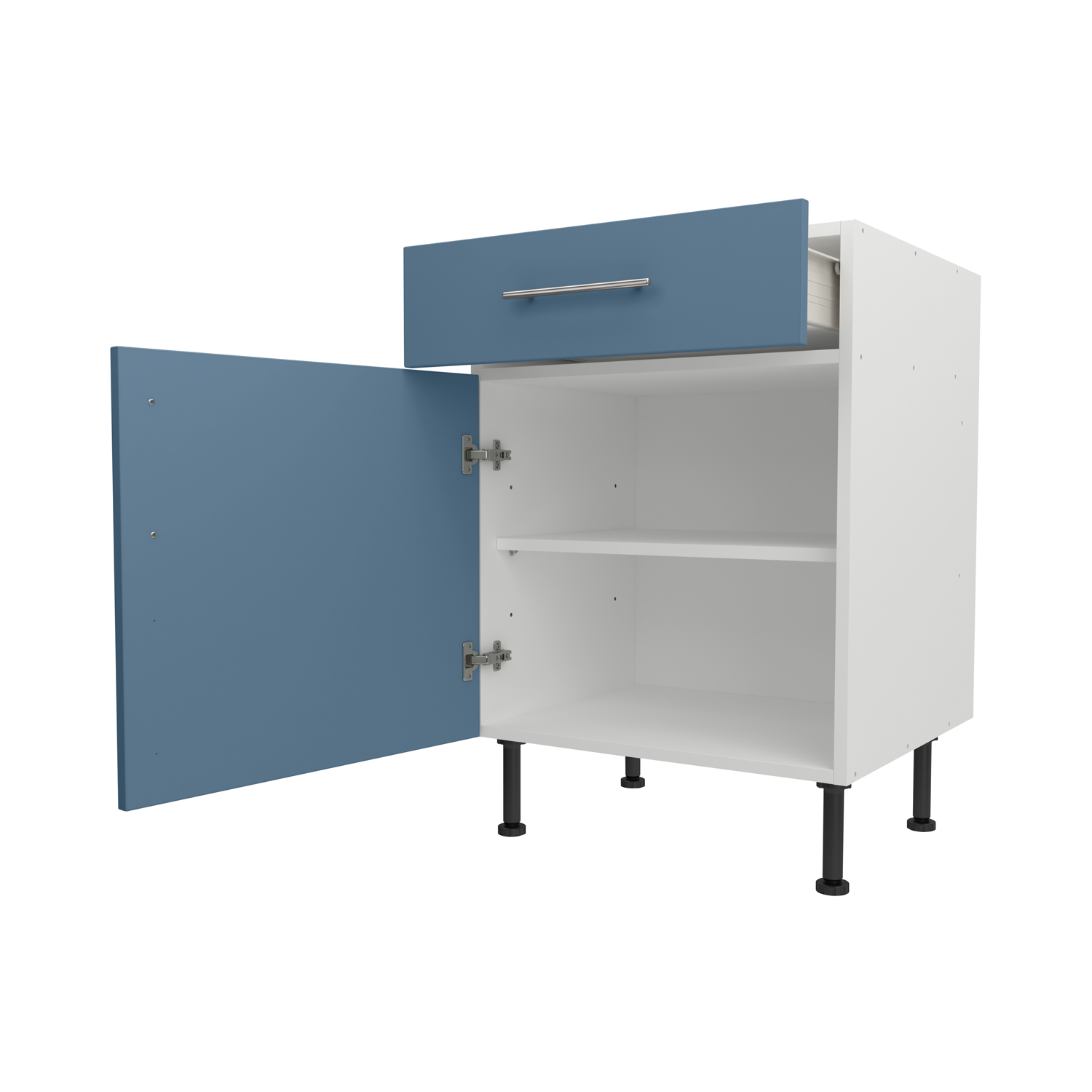 Base Drawerline 600 Assembled Kitchen Unit Matt Misty Blue