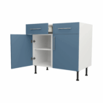 Base Drawerline 900 Assembled Kitchen Unit Matt Misty Blue