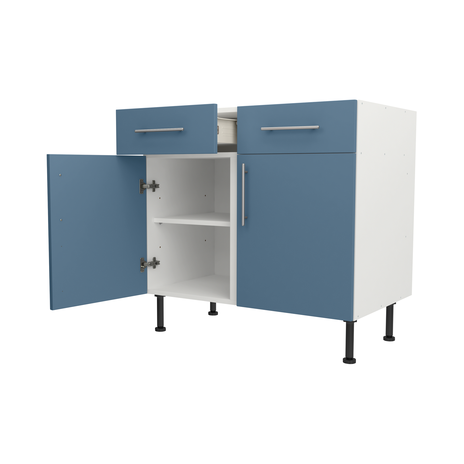 Base Drawerline 900 Assembled Kitchen Unit Matt Misty Blue
