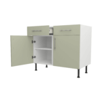 Base Drawerline 1000 Assembled Kitchen Unit Matt Sage Green