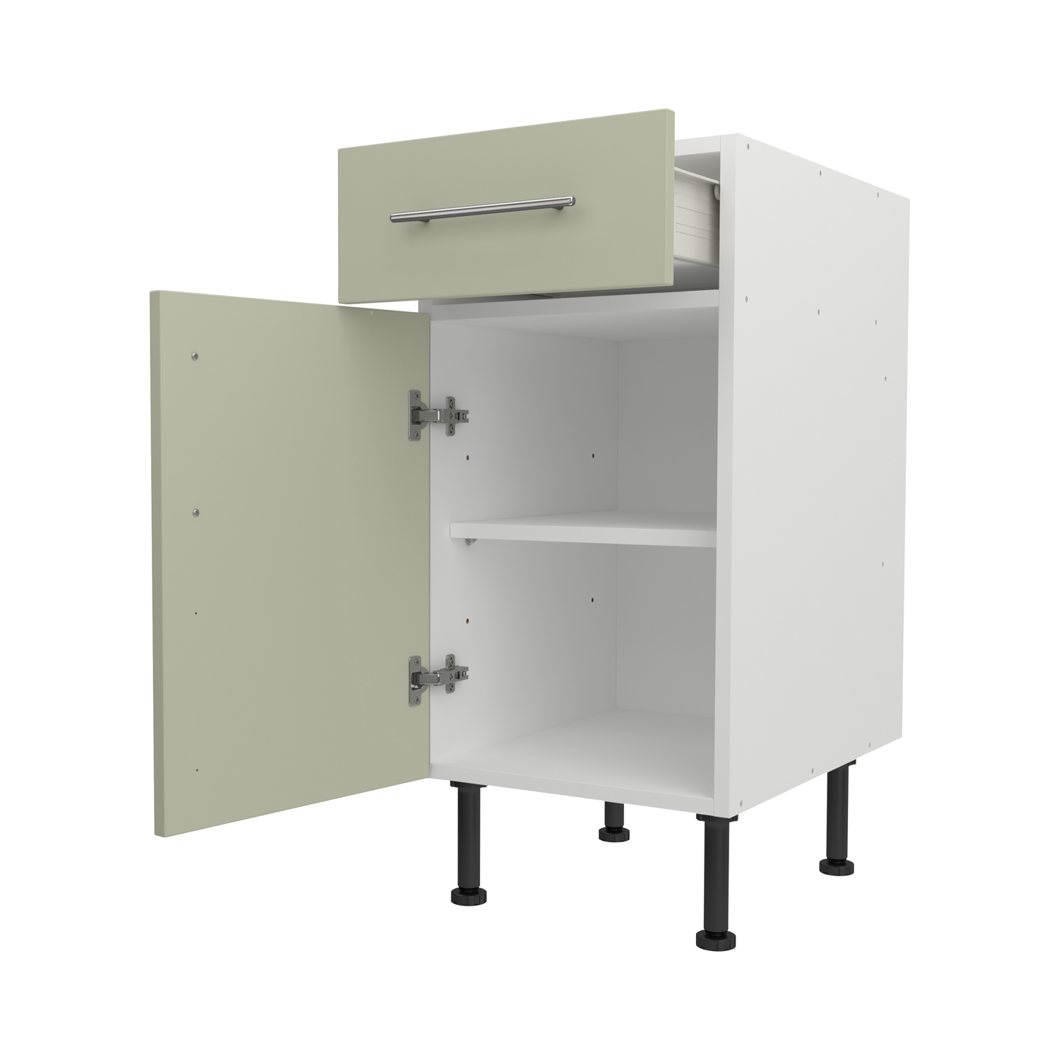 Base Drawerline 400 Assembled Kitchen Unit Matt Sage Green