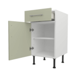 Base Drawerline 450 Assembled Kitchen Unit Matt Sage Green