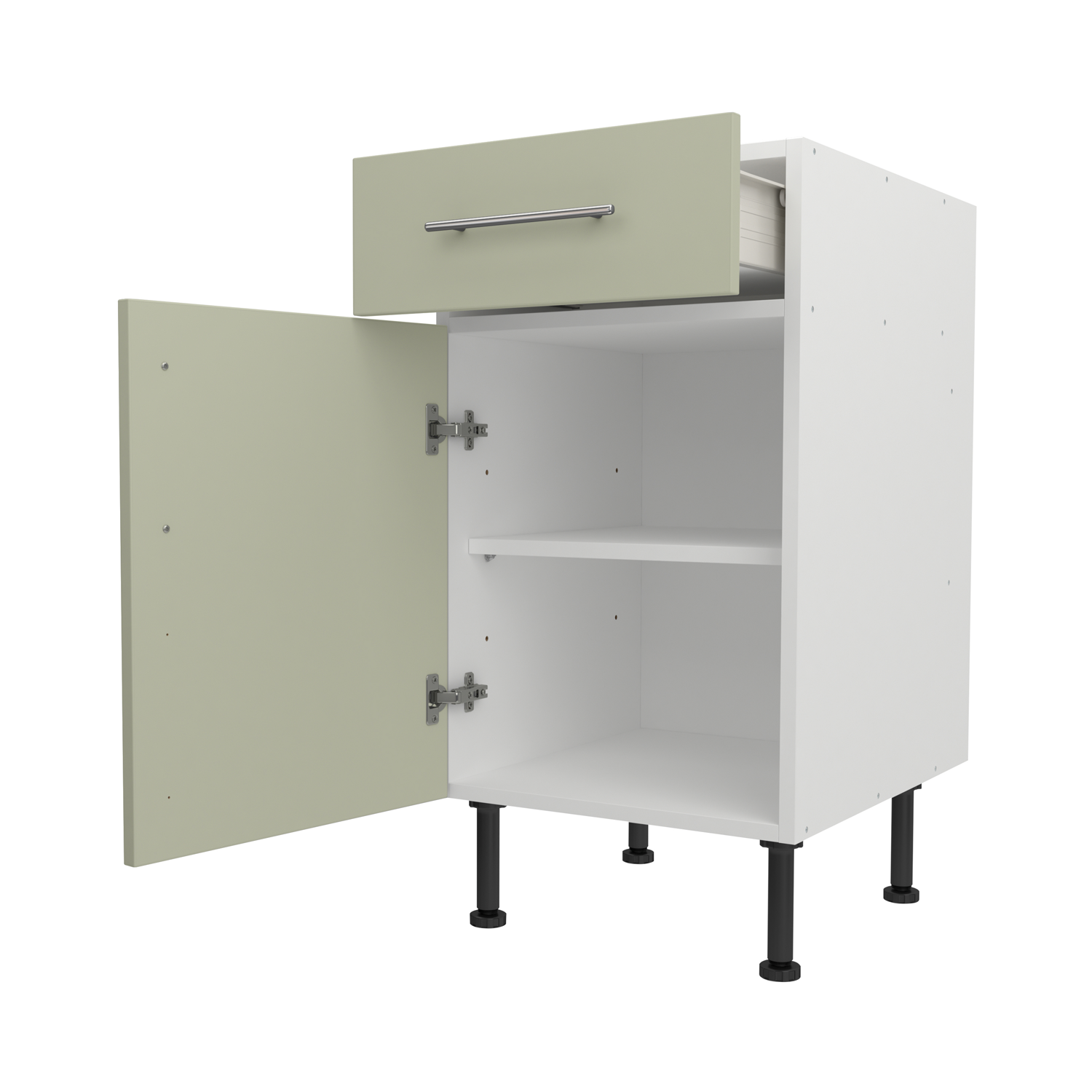 Base Drawerline 450 Assembled Kitchen Unit Matt Sage Green