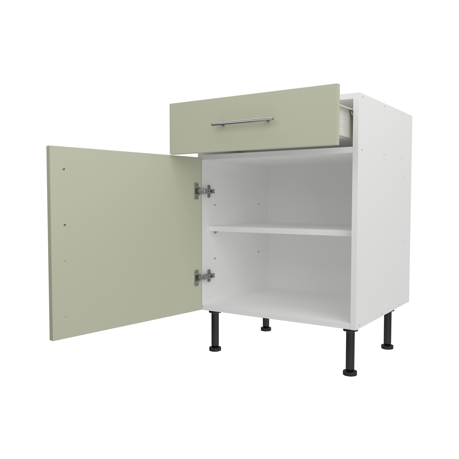 Base Drawerline 600 Assembled Kitchen Unit Matt Sage Green