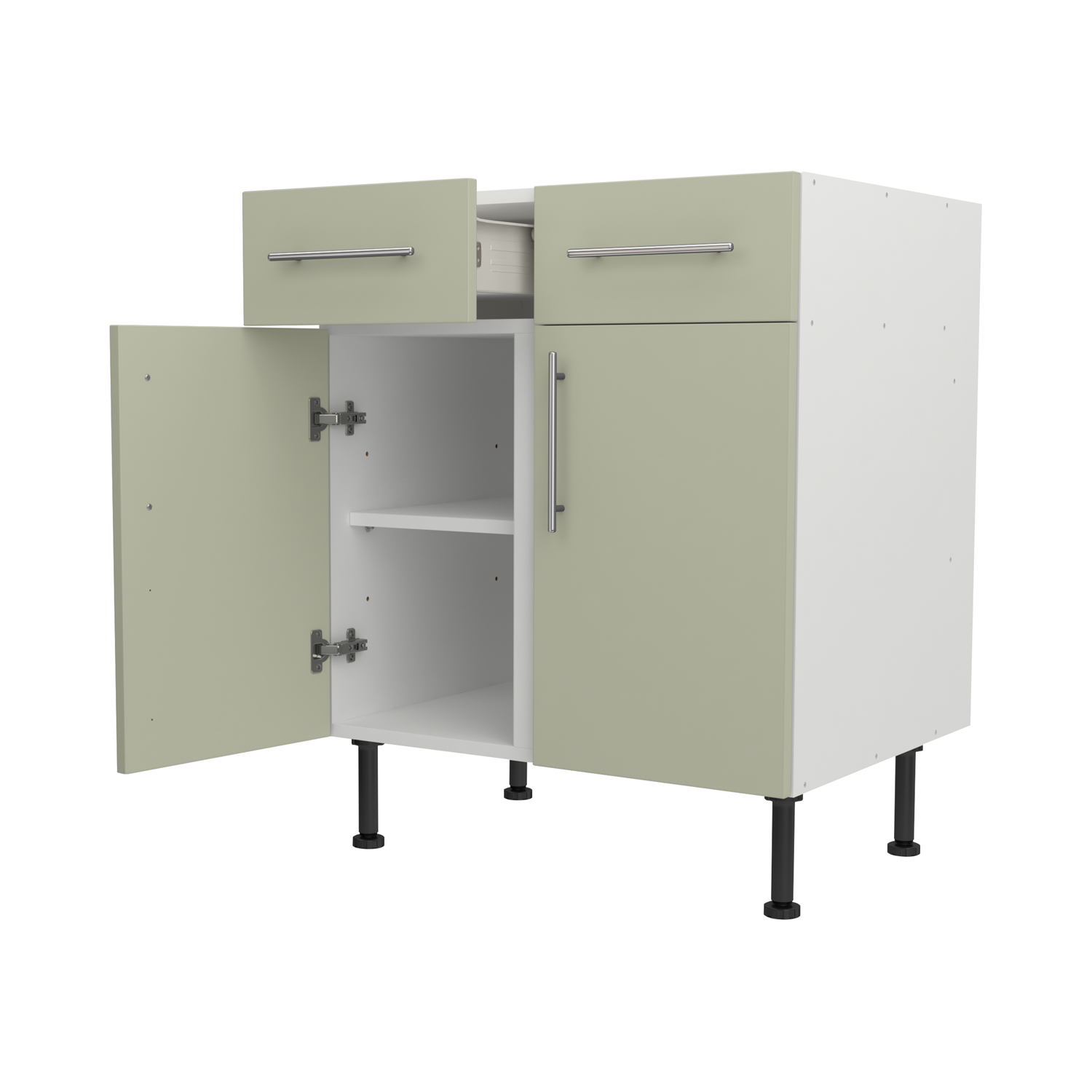 Base Drawerline 700 Assembled Kitchen Unit Matt Sage Green