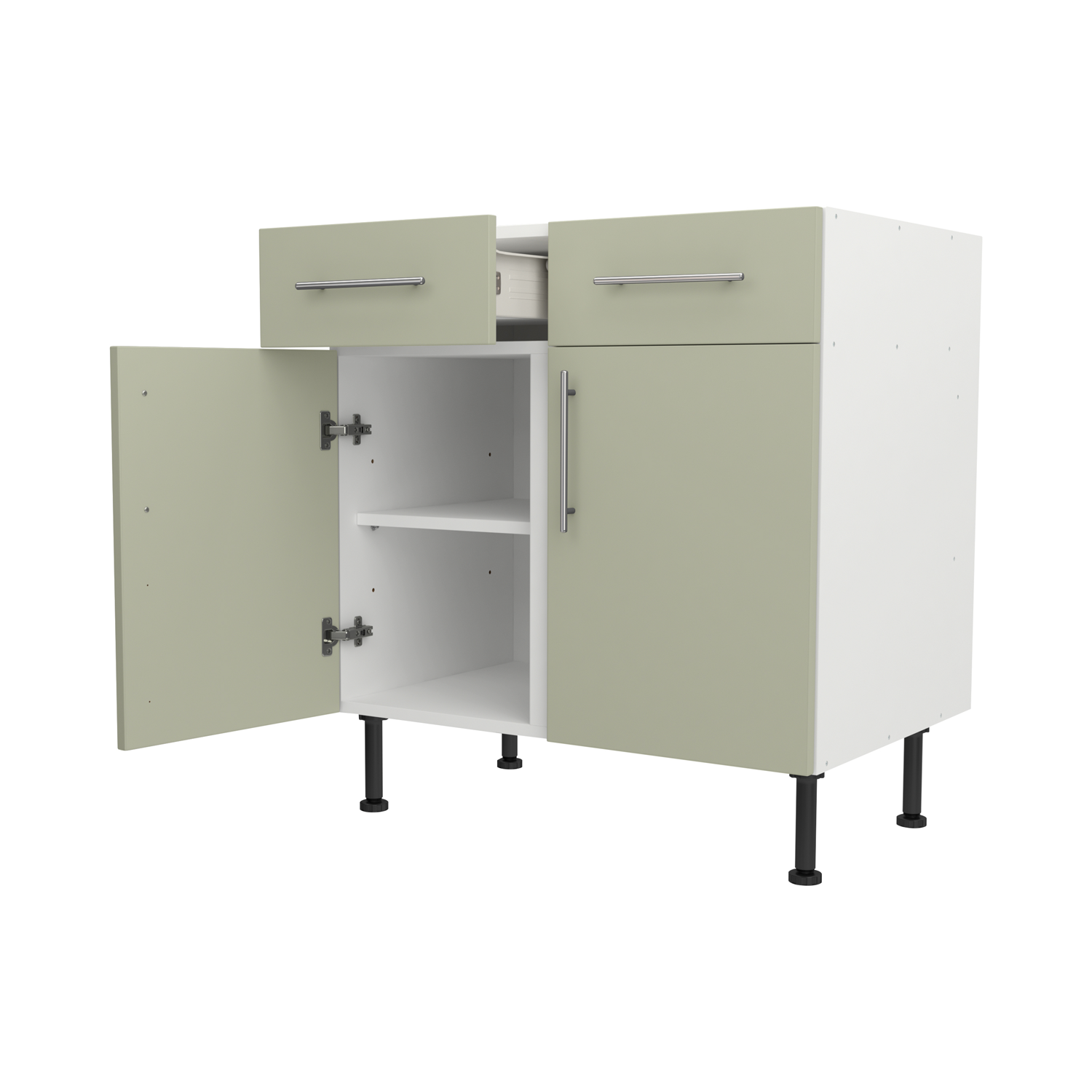 Base Drawerline 800 Assembled Kitchen Unit Matt Sage Green