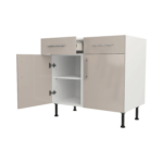 Base Drawerline 900 Assembled Kitchen Unit cashmere gloss