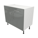 Base Drawerline 1000 Assembled Kitchen Unit Dust Grey Gloss Gloss