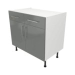 Base Drawerline 900 Assembled Kitchen Unit Dust Grey Gloss