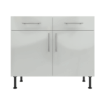 Base Drawerline 1000 Assembled Kitchen Unit Gloss light grey