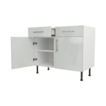 Base Drawerline 1000 Assembled Kitchen Unit Gloss light grey