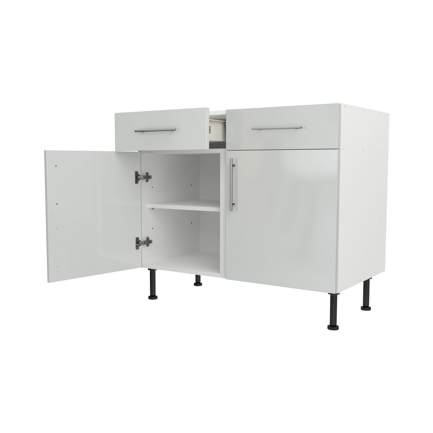 Base Drawerline 1000 Assembled Kitchen Unit Gloss light grey