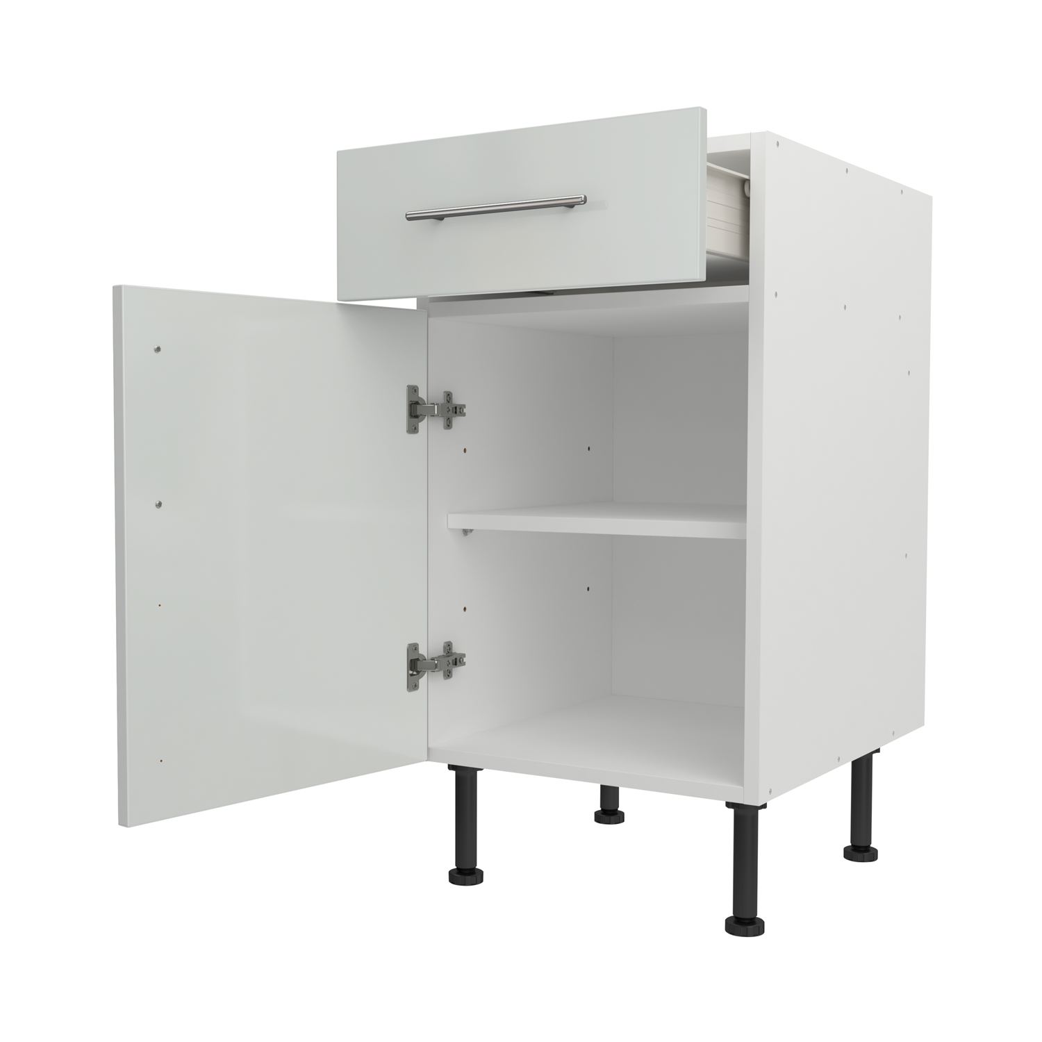 Base Drawerline 450 Assembled Kitchen Unit Gloss light grey