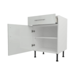 Base Drawerline 600 Assembled Kitchen Unit Gloss light grey