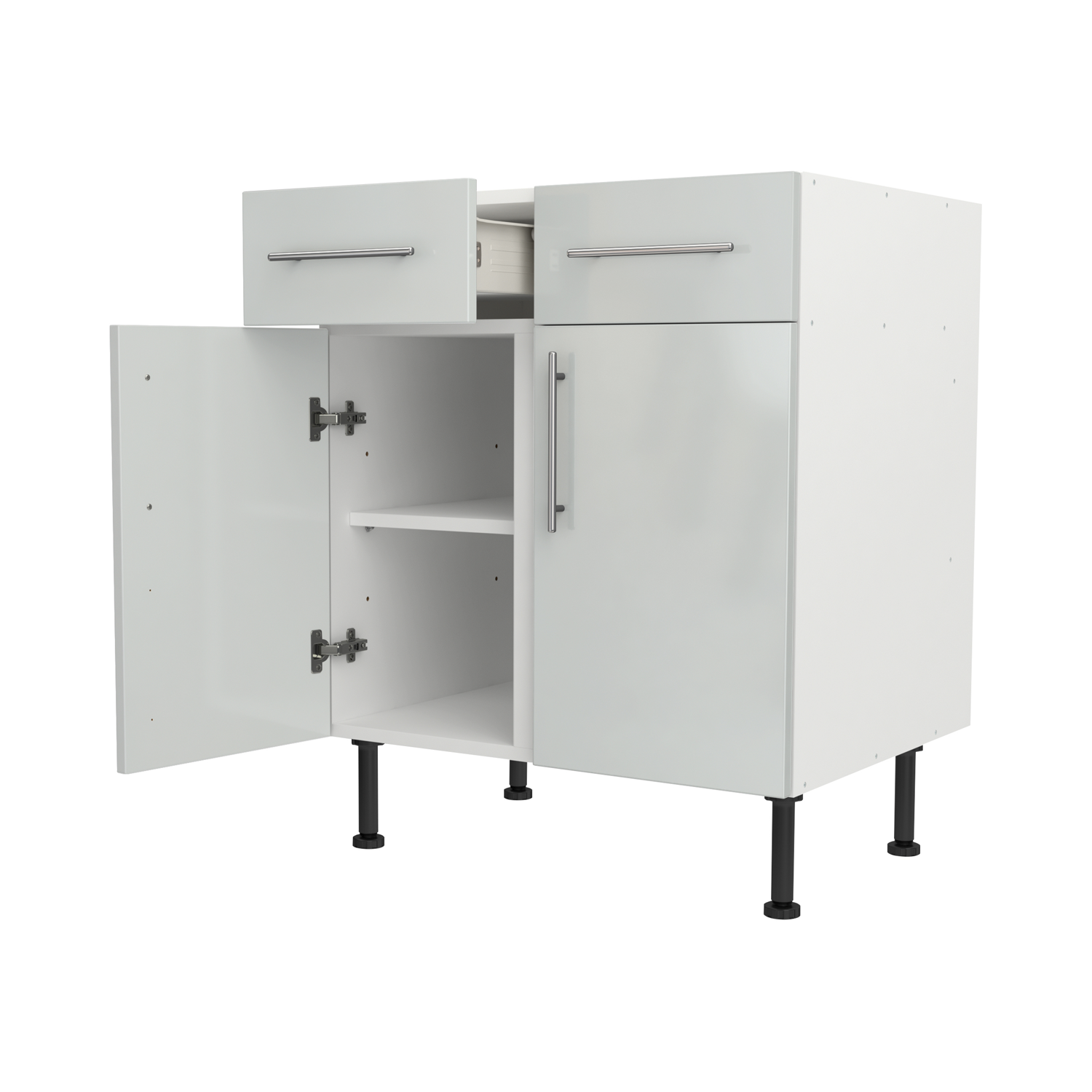 Base Drawerline 700 Assembled Kitchen Unit Gloss light grey