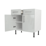 Base Drawerline 800 Assembled Kitchen Unit Gloss light grey