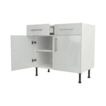 Base Drawerline 900 Assembled Kitchen Unit Gloss light grey