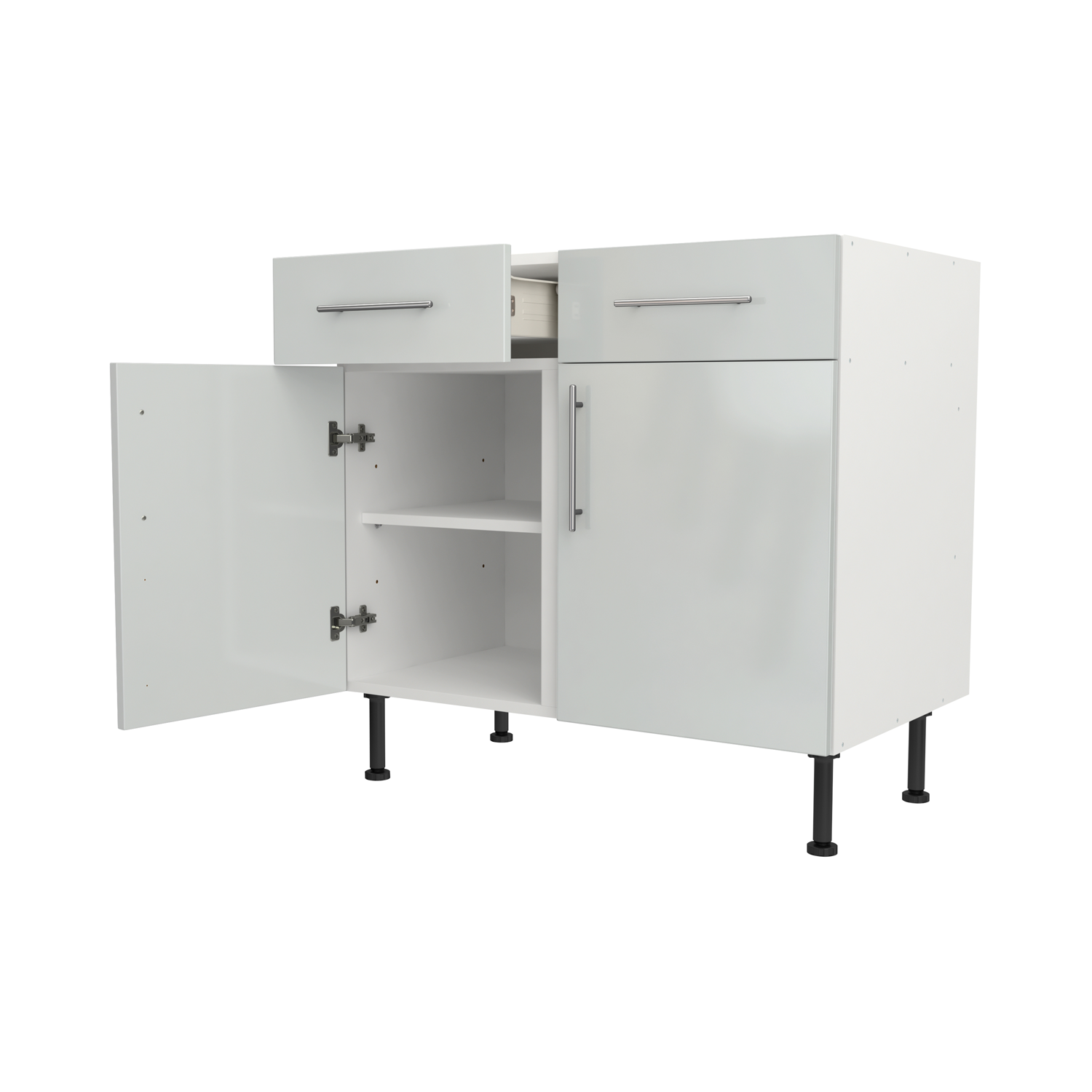 Base Drawerline 900 Assembled Kitchen Unit Gloss light grey