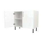 Modern Pre Assembled 1000mm fitted kitchen universal base unit white gloss