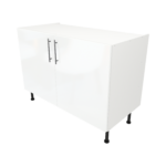 Modern Pre Assembled 1200mm fitted kitchen universal base unit white gloss