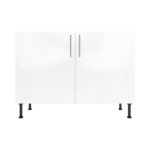 Modern Pre Assembled 1200mm fitted kitchen universal base unit white gloss