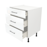 Modern Pre Assembled 700mm fitted kitchen 3 Drawer unit white gloss