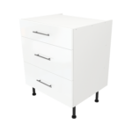Modern Pre Assembled 700mm fitted kitchen 3 Drawer unit white gloss
