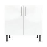Modern Pre Assembled 900mm fitted kitchen universal base unit white gloss