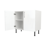 Modern Pre Assembled 900mm fitted kitchen universal base unit white gloss