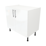 Modern Pre Assembled 900mm fitted kitchen universal base unit white gloss