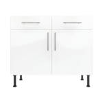 Modern Pre Assebbled Base Drawerline 1000mm Fitted Kitchen Unit White Gloss