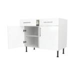 Modern Pre Assebbled Base Drawerline 1000mm Fitted Kitchen Unit White Gloss