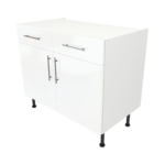 Modern Pre Assebbled Base Drawerline 1000mm Fitted Kitchen Unit White Gloss