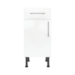 Modern Pre Assebbled Base Drawerline 400mm Fitted Kitchen Unit White Gloss