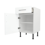 Modern Pre Assebbled Base Drawerline 500mm Fitted Kitchen Unit White Gloss