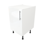 Modern Pre Assembled 500mm fitted kitchen base unit white gloss