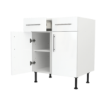 Modern Pre Assebbled Base Drawerline 700mm Fitted Kitchen Unit White Gloss