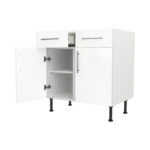 Modern Pre Assebbled Base Drawerline 800mm Fitted Kitchen Unit White Gloss