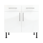 Modern Pre Assebbled Base Drawerline 900mmFitted Kitchen Unit White Gloss