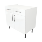 Modern Pre Assebbled Base Drawerline 900mmFitted Kitchen Unit White Gloss