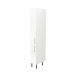 Modern Pre Assembled 300mm Tall Kitchen Larder fitted unit white gloss